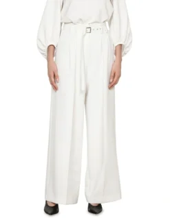 Recycled Crepe Darted Pant In Cream -Myer Fashion Store 988357870 3 720x928