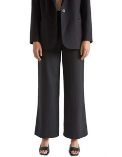Wool Blend Trouser In Black