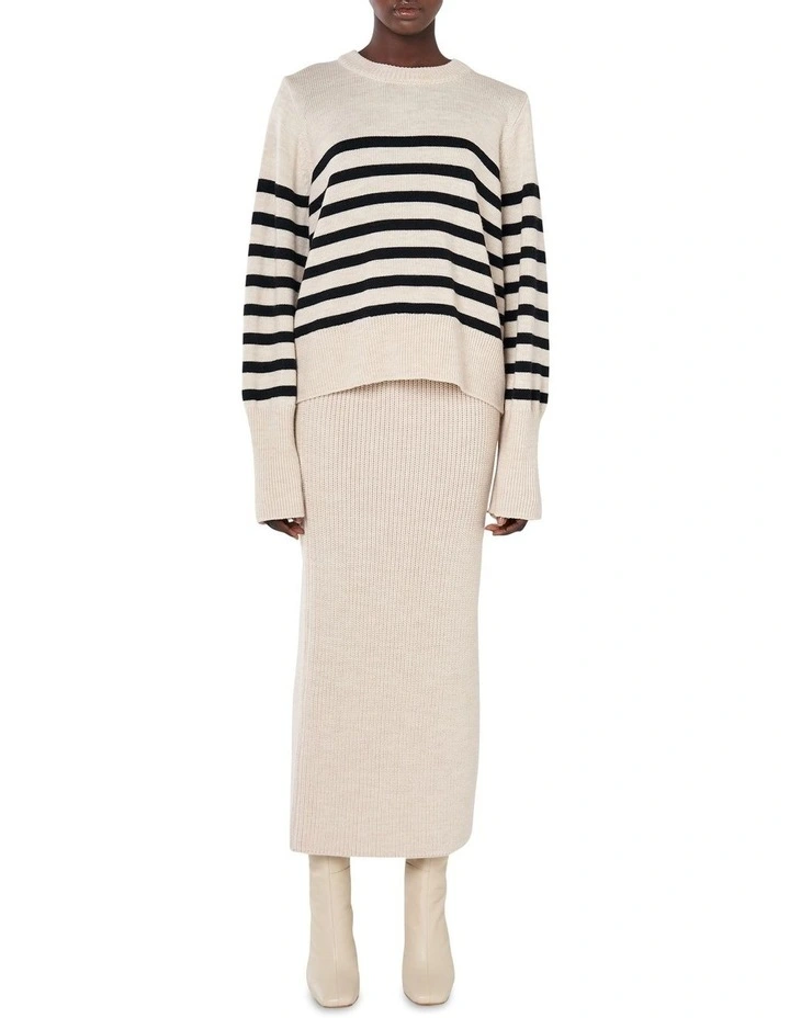 Merino Wool Striped Sweater In Cream Multi 3 Merino Wool Striped Sweater In Cream Multi