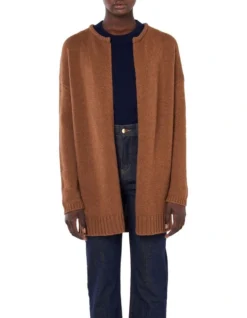 Oversized Cashmere Cardigan In Brown