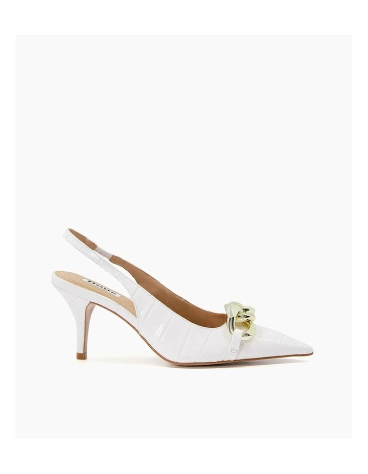 Dune London Canary Slingback Pump In White 3 Dune London Canary Slingback Pump In White