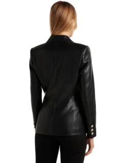 Forever New Zara Polyurethane Blazer In Black -Myer Fashion Store 988809760 2 720x928