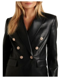 Forever New Zara Polyurethane Blazer In Black -Myer Fashion Store 988809760 4 720x928