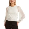 Forever New Mae Woven Sleeve Knit Top In White 2 Forever New Mae Woven Sleeve Knit Top In White -Myer Fashion Store 988812460 1 720x928