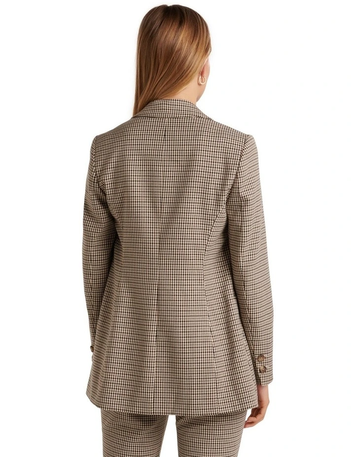 Forever New Melissa Check Double-Breasted Blazer In Brown Multi 4 Forever New Melissa Check Double-Breasted Blazer In Brown Multi - Image 2