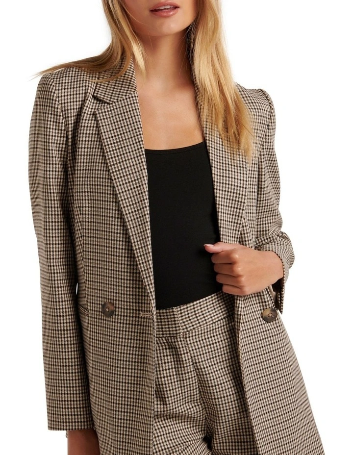 Forever New Melissa Check Double-Breasted Blazer In Brown Multi 6 Forever New Melissa Check Double-Breasted Blazer In Brown Multi - Image 4