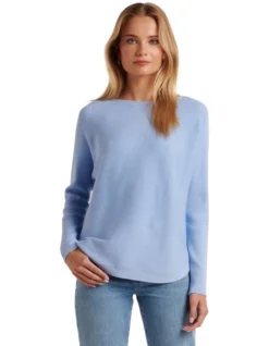 Forever New Abbie Essential Knit Jumper In Blue