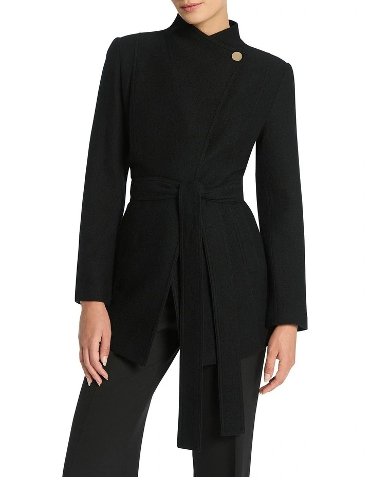 Luisa Felted Wool Coat In Black 3 Luisa Felted Wool Coat In Black