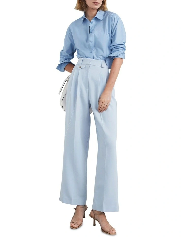 French Connection Tailored Twill Wide Leg Pant In Blue 4 French Connection Tailored Twill Wide Leg Pant In Blue - Image 2