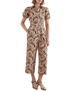 French Connection Paisley Belted Jumpsuit In Multi