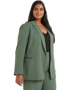 Tori Boyfriend Blazer In Green -Myer Fashion Store 990463150 3 720x928