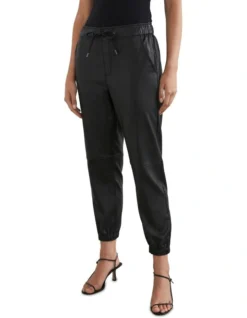 French Connection Coated Jogger In Black
