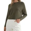 French Connection Dolman Sleeve Mock Neck Knit In Green -Myer Fashion Store 990544780 990535510 1 720x928