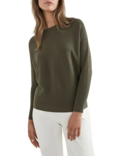 French Connection Dolman Sleeve Mock Neck Knit In Green -Myer Fashion Store 990544780 990535510 5 720x928