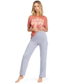 Billabong Keep It Straight High-Waisted Knit Pants In Blue