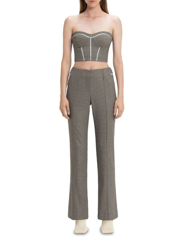 Houndstooth Tailored Flare In Brown Multi 3 Houndstooth Tailored Flare In Brown Multi