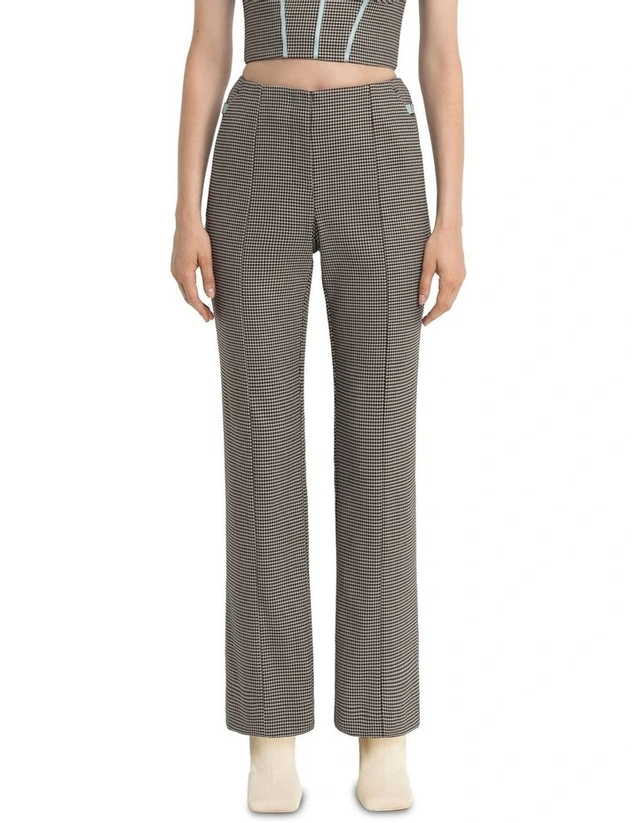 Houndstooth Tailored Flare In Brown Multi 5 Houndstooth Tailored Flare In Brown Multi - Image 3