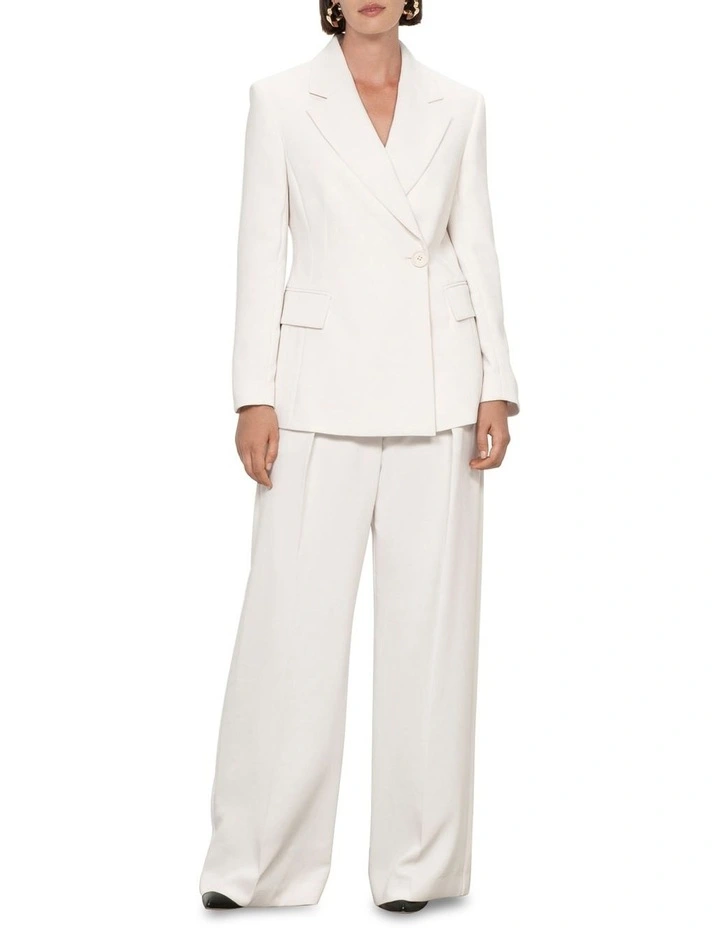 Washed Crepe Pleat Pant In Cream 3 Washed Crepe Pleat Pant In Cream