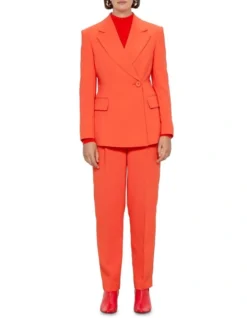 Washed Crepe Blazer In Orange