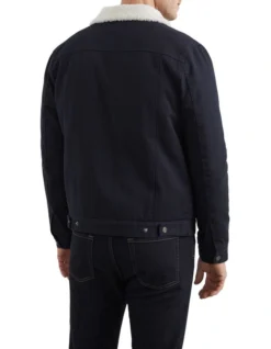 French Connection Twill Sherpa Jacket In Navy -Myer Fashion Store 991619560 991608220 4 720x928