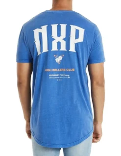 High Rollers Cape Back Tee In Blue