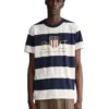 Gant Bar Stripe Archive Shield T-Shirt In Beige/Navy -Myer Fashion Store 992476810 1 720x928