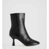 Leather Round Toe Heeled Boot In Black -Myer Fashion Store 993175210 1 720x928