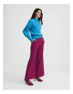 Leather Round Toe Heeled Boot In Raspberry -Myer Fashion Store 993175300 5 720x928