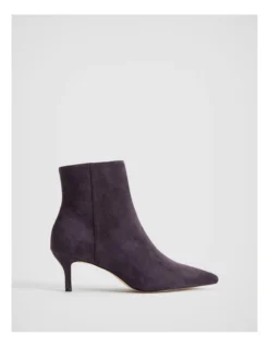Suede 65mm Heel Boot In Plum