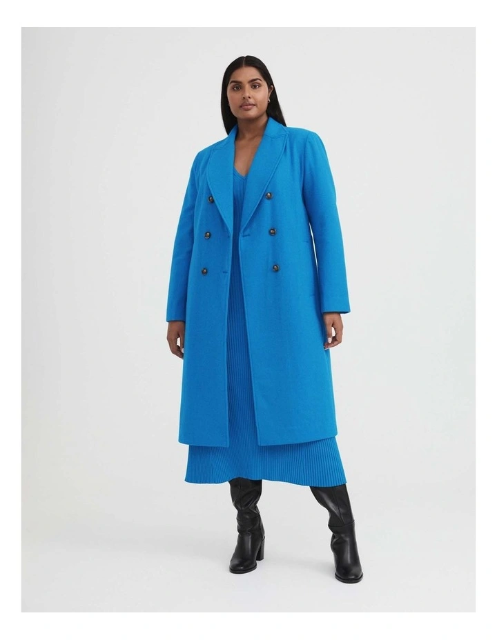 Crepe V Neck Knit Dress In Sorrento Blue 5 Crepe V Neck Knit Dress In Sorrento Blue - Image 3