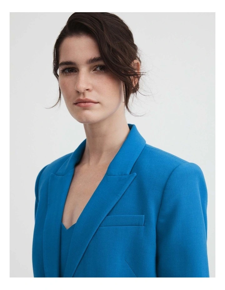 Seam Detail Single Breasted Blazer In Sorrento Blue 5 Seam Detail Single Breasted Blazer In Sorrento Blue - Image 3