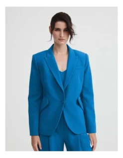 Seam Detail Single Breasted Blazer In Sorrento Blue 12 Seam Detail Single Breasted Blazer In Sorrento Blue -Myer Fashion Store 993178630 4 720x928
