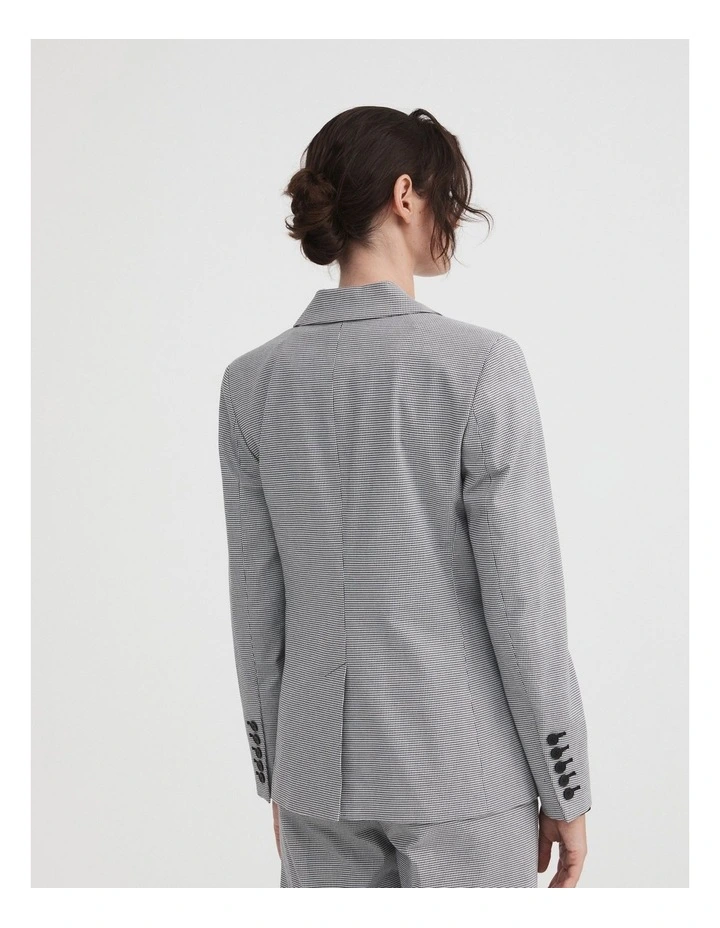 Cotton Blend Yarn Dye Single Breasted Blazer In Ash Grey 6 Cotton Blend Yarn Dye Single Breasted Blazer In Ash Grey - Image 4