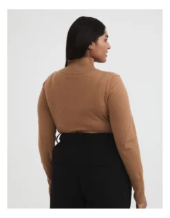 Wool Blend High Neck Knit In Camel -Myer Fashion Store 993180880 4 720x928