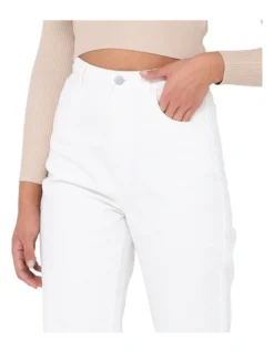 Rusty High Waisted Wide Straight Leg Jean In White -Myer Fashion Store 993724570 4 720x928