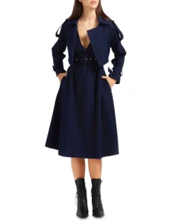 Manhattan Cropped Trench In Navy -Myer Fashion Store 993732670 993728170 4 720x928
