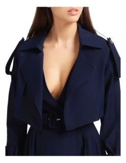 Manhattan Cropped Trench In Navy -Myer Fashion Store 993732670 993728170 6 720x928