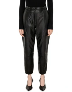 Soft Leather Tie Pant In Black 7 Soft Leather Tie Pant In Black -Myer Fashion Store 994590370 3 720x928