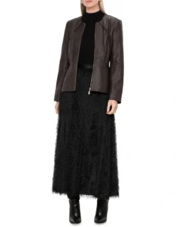 Soft Leather Jacket In Brown