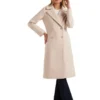 Forever New Rowena Double Breasted Coat In Cream