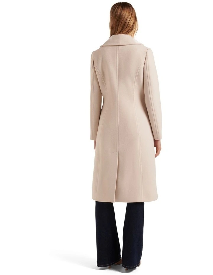 Forever New Rowena Double Breasted Coat In Cream 4 Forever New Rowena Double Breasted Coat In Cream - Image 2