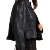 Reload Draped Leather Look Jacket In Black